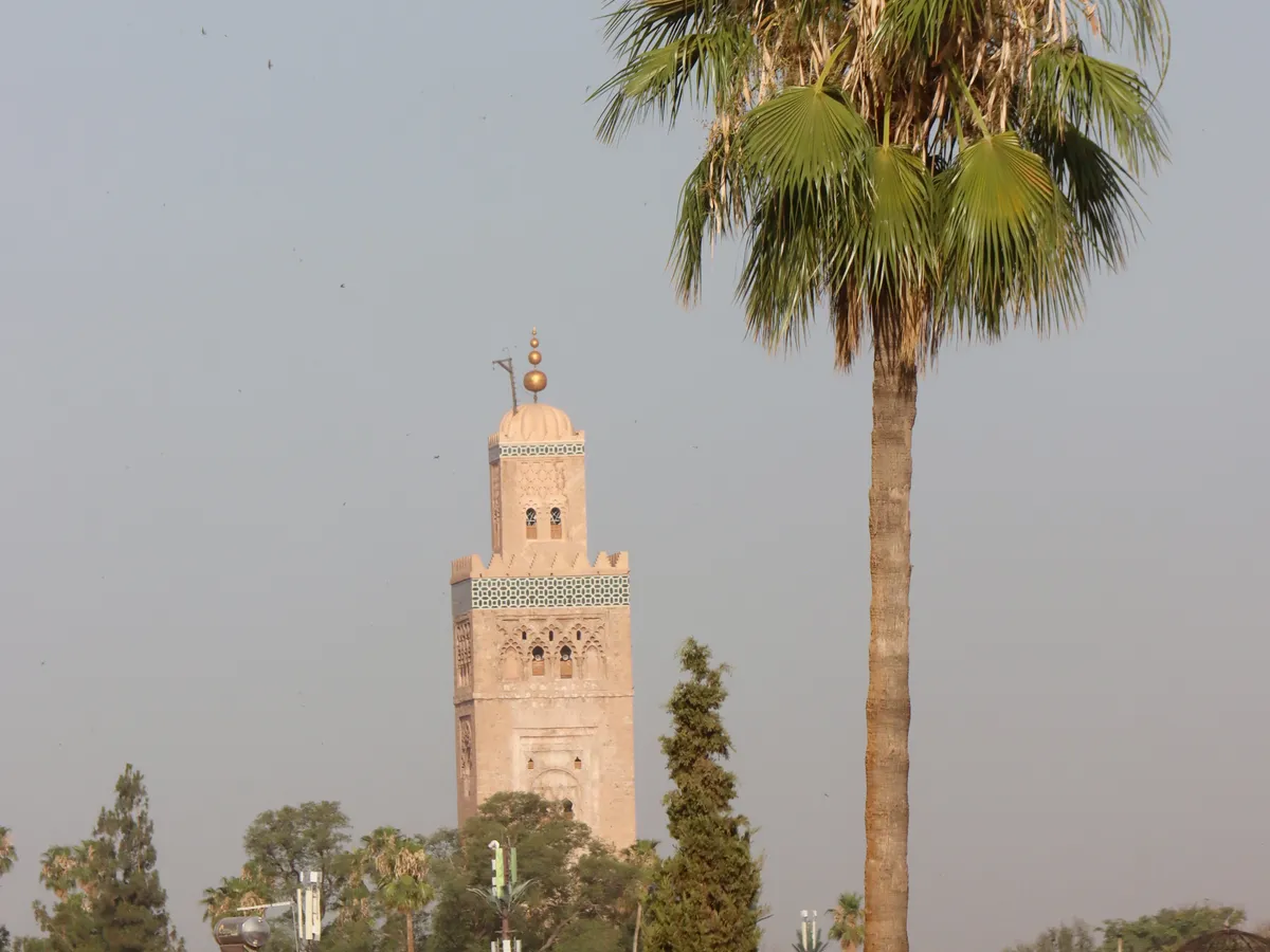 Vue sur le minaret de la Koutoubia depuis la terrasse