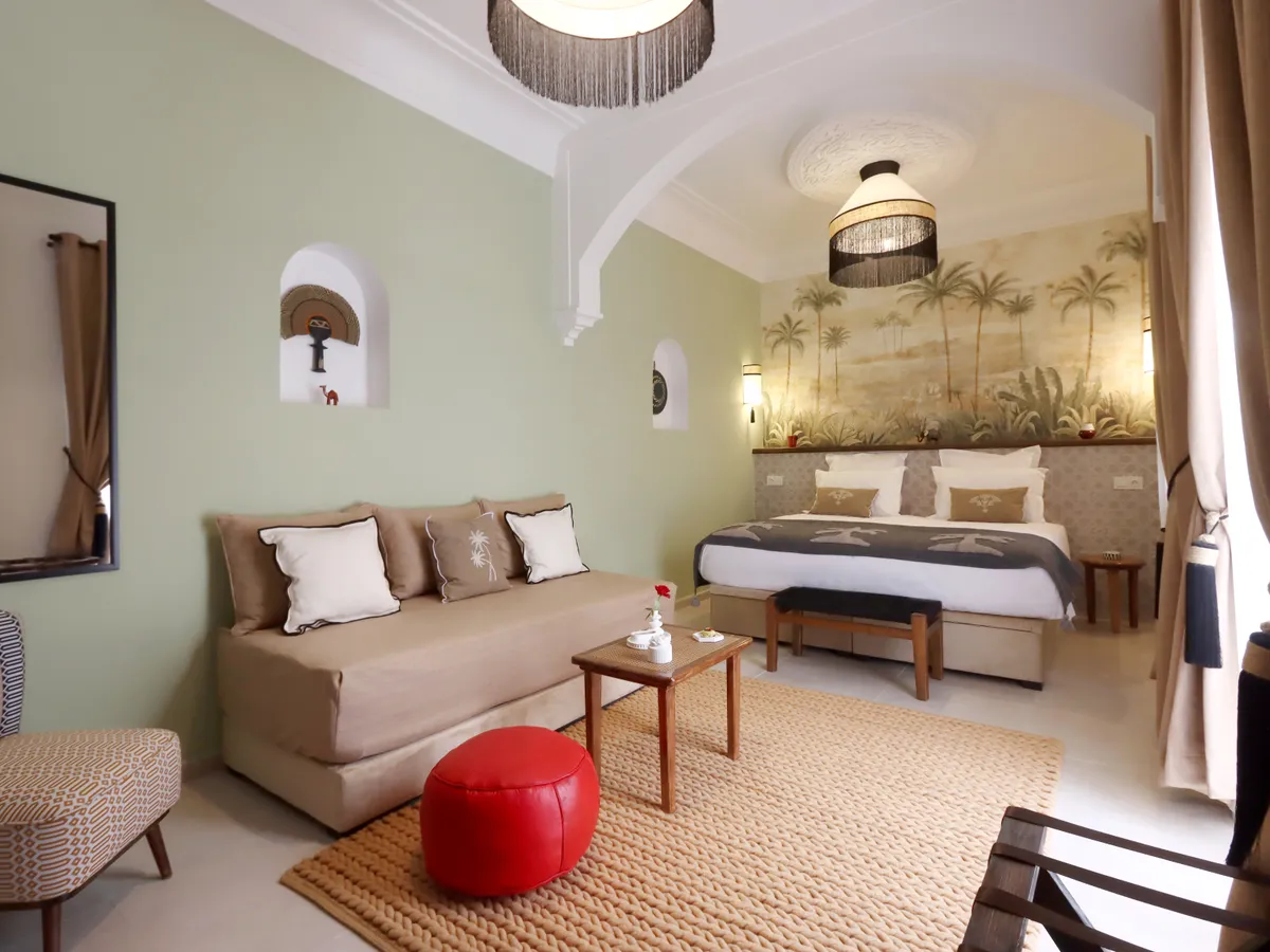 Suite Palmeraie, familiale, avec fresque de palmiers